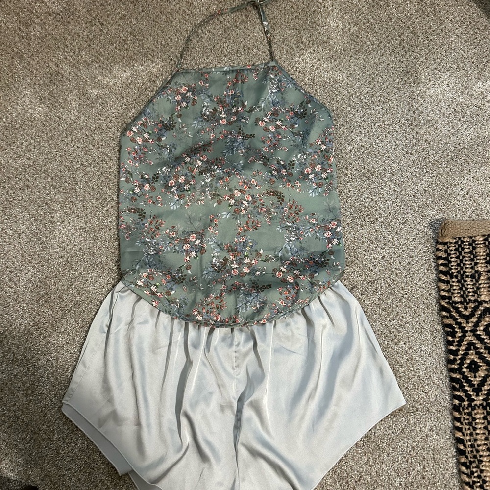 Floral Halter Top and Shorts PJ set